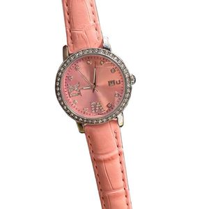 Luxe dames horloges topmerkontwerper Diamond Lady Watch lederen band 32 mm Auto datum polshorloges Hoge kwaliteit Women Birthday Christmas Mother's Day Cadeau