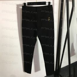 Zwarte dames strakke broek Casual hoogbouw broek met pin vintage modestraatstijl leggings broek