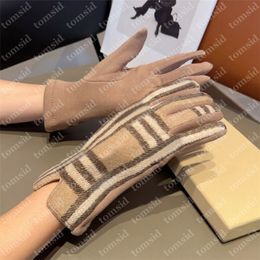 Gants de luxe en laine pour femmes, gants d'hiver doux, classiques à carreaux, doigts chauds en cachemire, 6 couleurs Tomsid