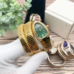 Luxury WomenWatch Lady Bracelet Gold Snake Watch Relogios Diseñador Mira a las mujeres con diamantes de 32 mm Relojes de pulsera para el Día de la Madre de San Valentín de Lady Christmas