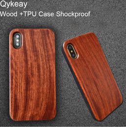 Luxe Wood Mobile Phone Cover Cases voor iPhone X 10 7 8 Plus 6 6s 5s Real Wood + Soft TPU Case Full Protection for Samsung Galaxy S9 S7 S7