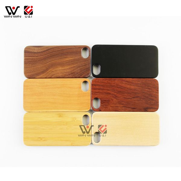 Luxe en bois Nature sculpté bois bambou bord dur PC coques de téléphone coque antichoc pour iPhone 6 7 8