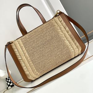 Grand sac à main tissé de luxe pour femmes, fourre-tout de styliste avec poignée, sac à bandoulière de haute qualité, fourre-tout Hobo décontracté de styliste, offre spéciale, lettre en métal