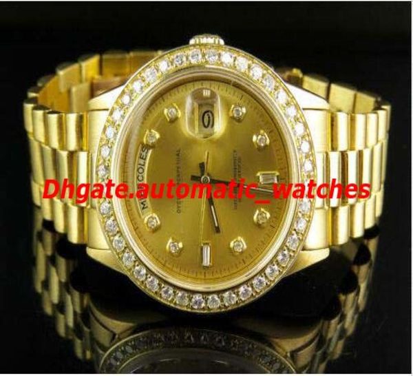 Tourne de poignet de luxe 18K MENS YLAUNE GOLD PRÉSIDENTIAL DAYDATE 41 mm Diamond Watch Automatic Men039s Watches Top Quality6845497