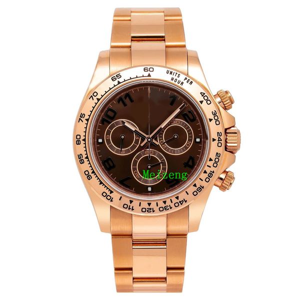 Reloj de pulsera de lujo A ESTRENAR Hombres 7750 Relojes automáticos 40 mm 11650 Esfera árabe de chocolate con pulsera de ostras de oro rosa