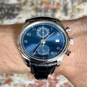 Luxe polshorloge chronograaf klassiek 42 mm datum flyback blauwe wijzerplaat IW390303 automatisch herenhorloge 271v