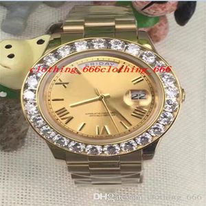 Montre-bracelet de luxe II solide 18 kt or jaune 41 MM plus grande montre en diamant lunette en céramique automatique mécanique hommes montres nouveauté231J