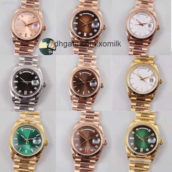 Montres-bracelets de luxe pour dames automatique double calendrier Prime Date 41mm en acier inoxydable bracelet en or rose verre saphir lumineux Rlx montres hommes montre Cssf