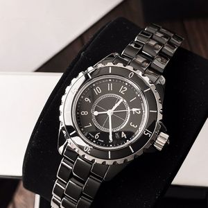 luxe horloges heren dames paar horloge luxe keramiek sport quartz horloge zwart wit keramiek klassiek vintage dame meisje 33 mm 38 mm verstelbare band