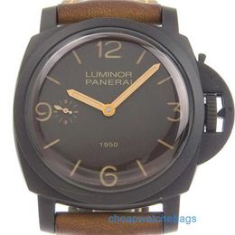 Montre-bracelets de luxe panerei montres submersibles de montre mécanique Chronographe Panerai Watch Pam00375 Luminors 1950 3 jours Limited à 2000 Brownblack B 96d3