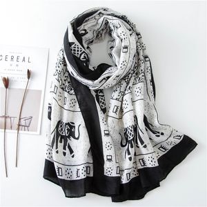Luxe- Xuqing Katoen Elephant Sjaal Super Shawl Dual Purpose Joker Seaside Sunscreen Silk Sjaal Vrouw