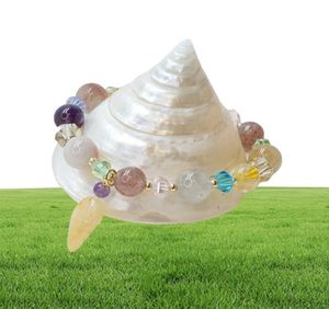 Bracelets de luxe en feuille de Jade jaune, quartz rutilé, citrine, améthyste, fraise, perles de cristal, bijoux fins pour femmes, YBR3365853546