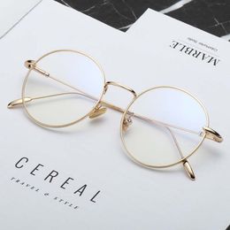 Luxury-Zick Brand Fashion Unisexe Metal Frame Eyeglass Retro Round Circle Original Clear Lens Men Women Eye Lunets