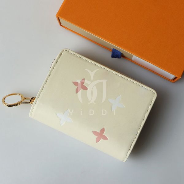 Luxe Zipper Short Designer Wallet Womens Old Flower Letter Wallet Porte-clés Sac à main MINI Card Wallet avec boîte