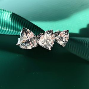 Luxury Zircon 3 Love Heart Designer Rings for Women 925 Geometría de plata Corazones de cristal Anillos Naruto Runrun Sugar Joya de joyería china con el dedo del dedo del dedo chino