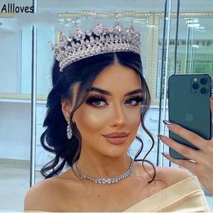 Luxe zirkoon kroon bruids headpieces hoofddeksel kristal vrouwen tiaras strass Rhinestone bruiloft haardress verjaardag hoofdband optocht haar sieraden accessoires CL1236