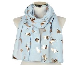 Luxury2020 mode mignon chat imprimement en or écharpe châles femmes soft-animal motif animal swéclat enveloppe hijab 5 couleur 9518183