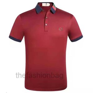 Luxury5A-New Fashion Polo Shirt Summer Casual Business Men's Solapa Manga corta Guapo Slim Fit Ropa deportiva Tamaño