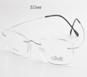 LuxuryBrand Silhouette Titanium Rimless optische glazen frame geen schroefrecept -bril met Bax 7676777