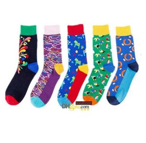Luxury Colorful Fashion Happy Socks Combed Cotton Jacquard Socks Hoge kwaliteit Mid-Kalf Fashion Street Socks