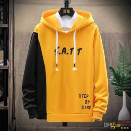 Luxurymen's Hoodies Sweatshirts Fashion Patchwork Sweatshirt Japanse mannelijke streetwear Harajuku Oversized Black Hooded Single Road