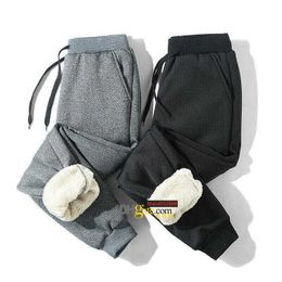 Luxurymen's broek mannen dikke fleece thermiekbroeken buiten winter warme casual joggers sport zweet voor pantalones hombre