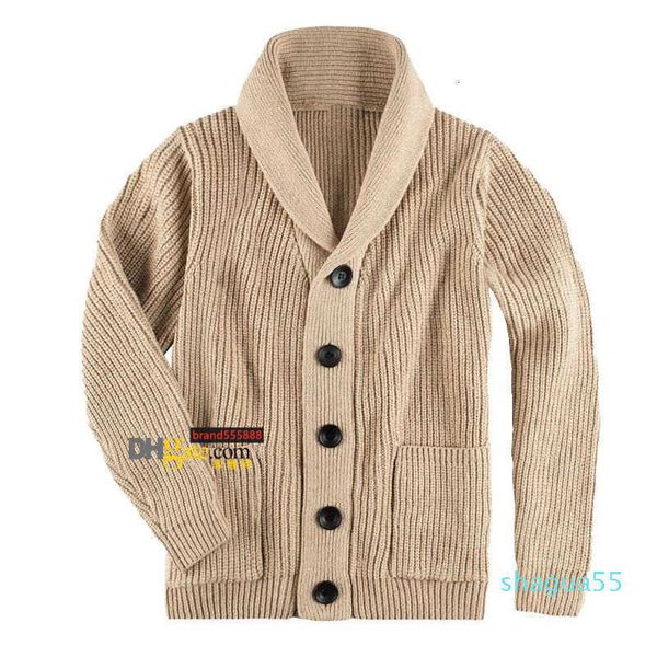 Trenchs de luxe pour hommes 2021 Européen Américain Automne Hiver Pulls Fit-Type Col Haut Poche À Boutonnage Tops Tricot Pull Cardigan Veste