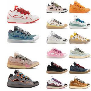 Luxurys 2024 AAA + Curb Men Sneakers Femmes Designer Lanvins Chaussures Curb Sneakers Style 90S Extraordinaire en cuir en relief Balentisseurs Femmes en veau nappa 36-46