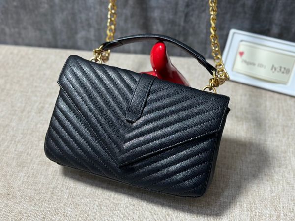 Bolso de lujo Bolsos de embrague de diseñador Bolsos de cartero Bolsos de caviar de cuero genuino Cartera en monedero de cadena Moda dama hombro bolso de mujer tarjeta vintage lujos