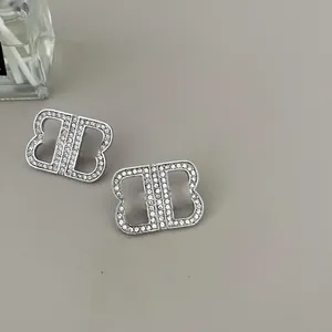 Luxurys Brand Stud -oorbellen Damesontwerper Gold Silver Diamond Earring Sieraden Dames Mode Letter B Hoop Dange Oren Rings 2302171BF