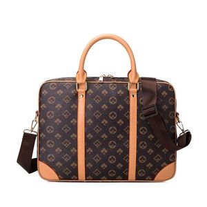 Porte-documents de luxe en cuir petite mallette hommes affaires épaule sac à main ordinateur portable fourre-tout sacs à bandoulière sac