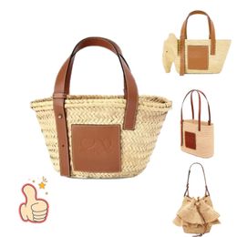 pochette seau de luxe tissage d'été Pochette à bandoulière Sacs de plage Femme Panier en raphia Anagramme de paille Sac à bandoulière Fold Shopper a5 totes sac à main mens Sacs de créateurs