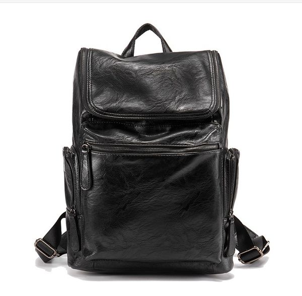 Sac de voyage décontracté de luxe en cuir PU noir, sacs d'école pour hommes et femmes, charge Anti-vol, sacs à dos de styliste