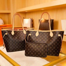 Luxurys Designer Bag 2 unids Conjunto Bolsos de mujer Bolso Hombro Clásico Naverfull Moda Composite Lady Clutch Tote Mujer Monedero Monedero