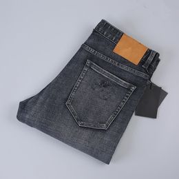 Luxe Designer Tassen Heren Jeans Dunne Ontwerp Denim Elasticiteit Vintage Broek Mode Slim-been broek Zakelijke Casual Broek Grote Maat W42