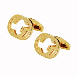 Luxurys Designer Marque Bouton de manchette de haute qualité Bijoux de mode Hommes Lettres classiques Boutons de manchette Chemise Accessoires de mariage Cadeaux exquis Boutons de manchette T98