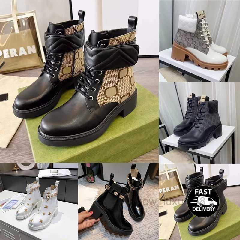 Luxurys Designer Brand Women Boots Botas de tobillo Zapatos de estrella Plataforma Chunky Martin Boot Buckle Shoe Diamond de cuero al aire libre Fashion Winter Anti Slip Resistente