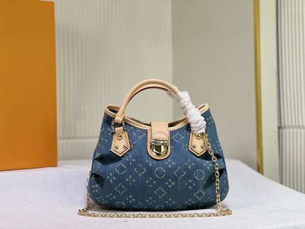 Diseñador de lujos Denim Vintage Bolsas de hombro Mujeres Bolsas de asas Bolso de cuero de lona Flor vieja Bolsa de axila Monedero de impresión Cuerpo cruzado Bolsa de hardware de oro Bolsa de compras