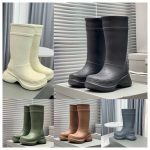 Luxurys Designer Kid Crocse Echo Clog Men Dames Zomer Tall Rain Boots Knie-High Round Toe 6 cm Platform Rubber Sole Unisex Fashion Casual paar schoenen schoenen schoenen