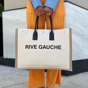 Designer de luxo bolsas grandes de corpo cruzado Rive Gauche bolsa feminina com alça superior pochette bolsa de ombro de praia de linho moda bolsa de viagem masculina bolsa de lona bolsas de bagagem