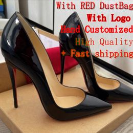 Zapatos de diseñador de lujo Zapatos de boda para mujer Tacones de aguja rojos de primera calidad Niza Kate Tacones rosados 8 cm 10 cm 12 cm Tacón alto Color desnudo Punto de punta Bombas de trabajo