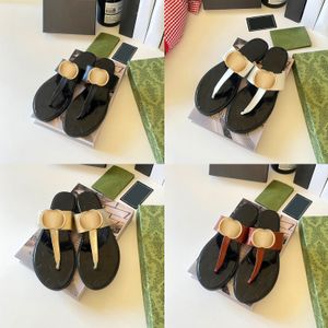 luxe Slippers Slippers Heren Leer plat Zomer string sandalen Mule Beach Casual Schoen zonnig Dames maat 35-42 topkwaliteit Designer slide loafer Sliders groothandel