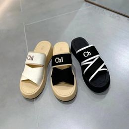 luxe Designer Slide Dames Sandaal pantoffels Mode Zomer strand MILA Mule 2024 Nieuwe stijl zwembad loafer platte Heren Sliders indoor Platform Mooie Sandale canvas dame