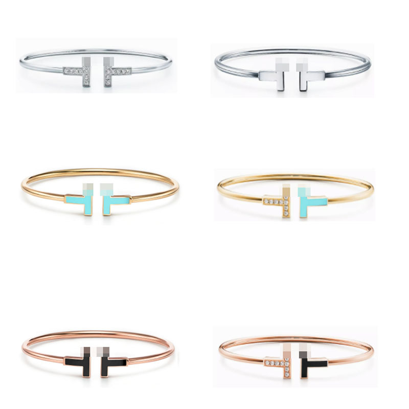 Luxurys Designer T diamond wire bracelet Women Men Charm bracelet Trend fashion high quality bracelets boutique gift jewelry