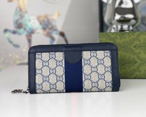 luxe designer portemonnees Ophidia portemonnees mannen vrouwen lange kaarthouders mode marmont rits slanke clutch hoogwaardige dubbele letterteken tassen met doos G523