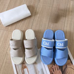 Luxurys Designer Woody Canva Pantoufle Chioe Cloe Sandale tissée Wedges Femmes Plate-forme Slide Sabots Chaussure Sandale Pantoufles Summer Sliders House Lady Mule