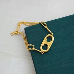 Diseñador de lujo Pulsera de doble capa Pulsera de nariz de cerdo Micro-Set Pulsera de personalidad brillante Patrones de talla simple Pulsera Regalo de pareja elegante bueno bonito bonito