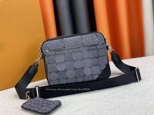 Luxurys diseñadores bolsos de moda bolsos de mensajería para hombres machos de hombro clásico estilo de flores negras correa de hombro para hombres 2 piezas/set billetera monedero de monedas de monedas