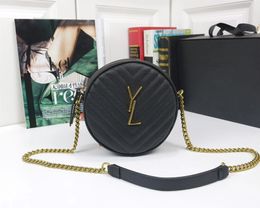 Sacos de designer de luxo sacos redondos para mulheres caviar couro genuíno corrente de ouro ombro crossbody bolsa bolsas moda casual bolsa feminina
