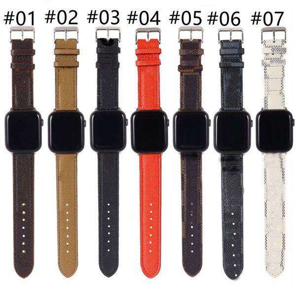 Bracelets de luxe pour Apple Watch iWatch 123456 se bracelets intelligents en cuir PU 38/40mm 42/44mm